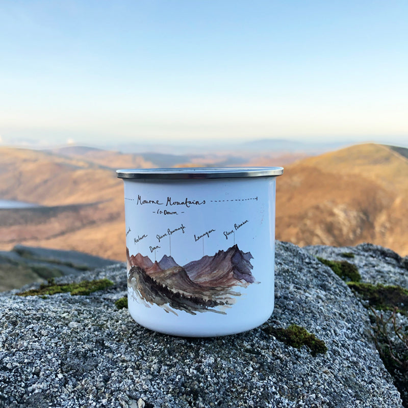 Mourne Mountains Illustrated Enamel Mug