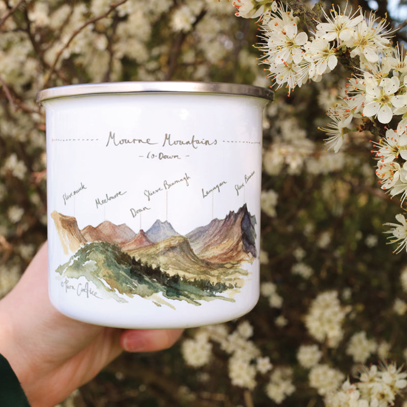 Mourne Mountains Illustrated Enamel Mug