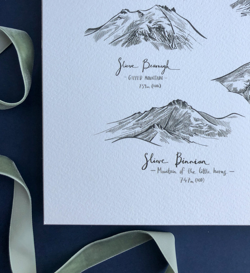 The Seven Sevens Mourne Mts Art Print